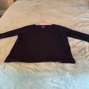 Women's 3/4 Sleeve Cotton Supima Tunic Navy Long Sleeve Top Lands End